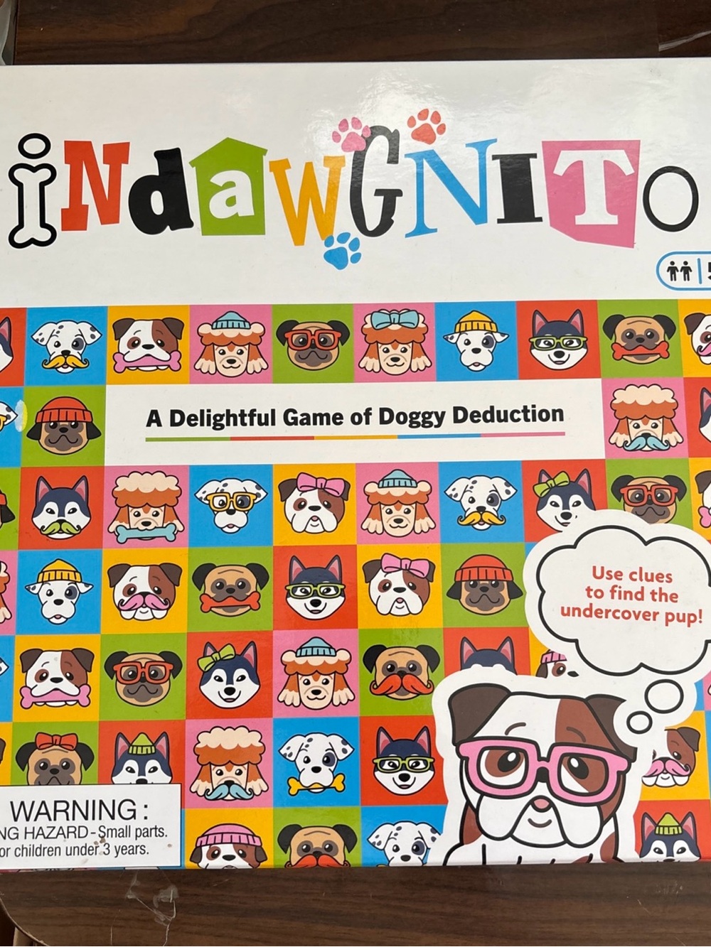 Indawgnito Dog Deduction Guessing Board Game Family Mystery Game Ages 5+